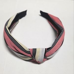 Knotted Headband Pink and White